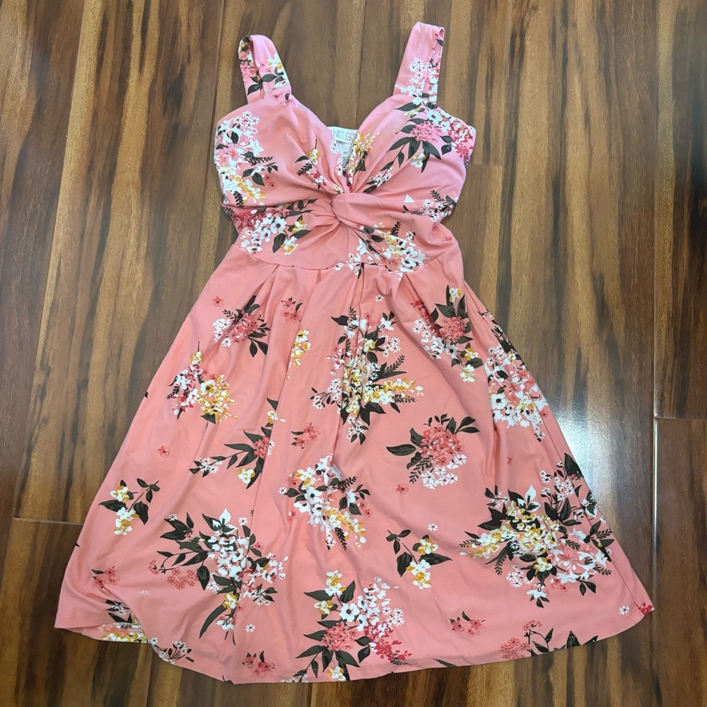 Women pink floral mini dress size xs